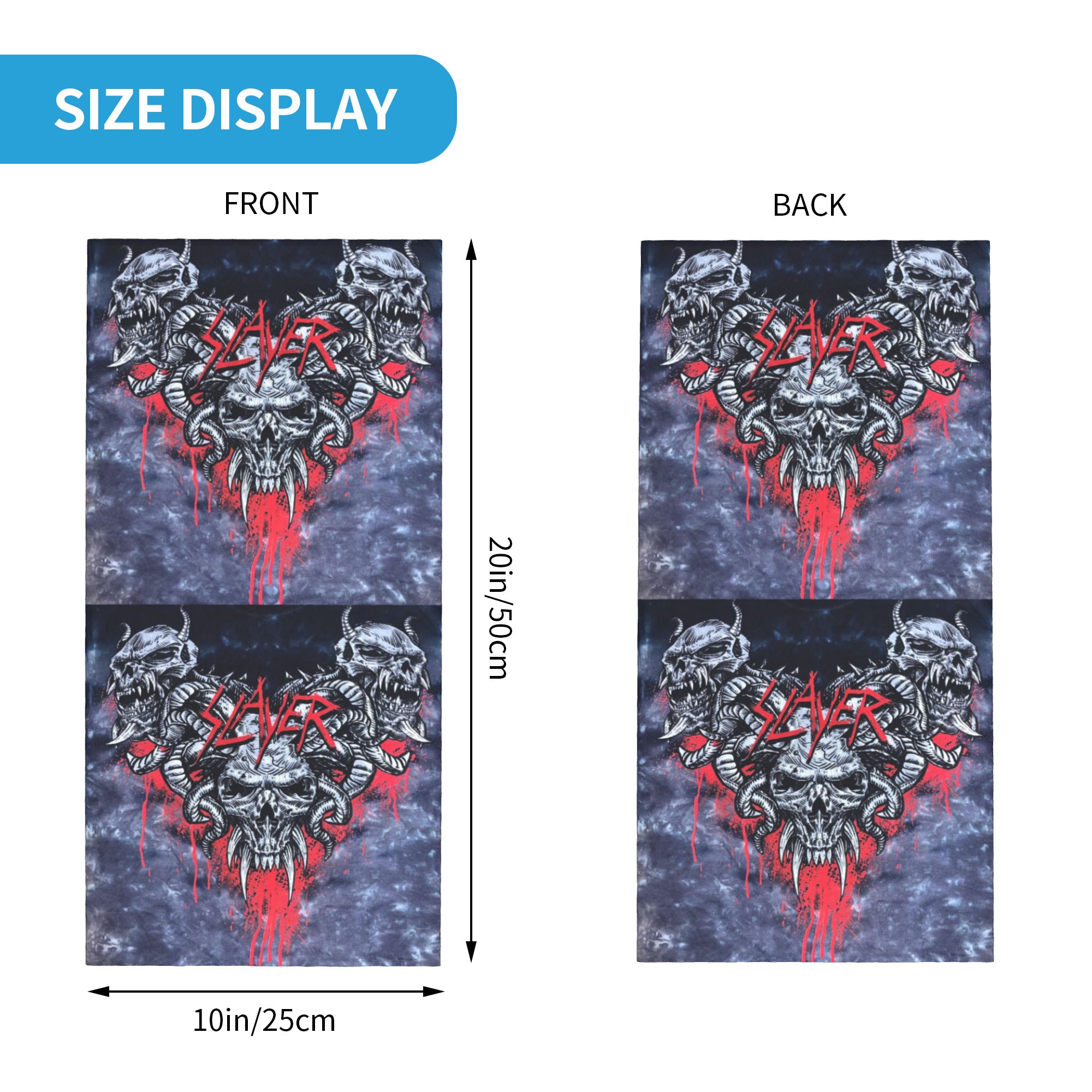 Custom Heavy Metal Rock  Slaye - Neck Gaiter Face Cover 리뷰 및 가격