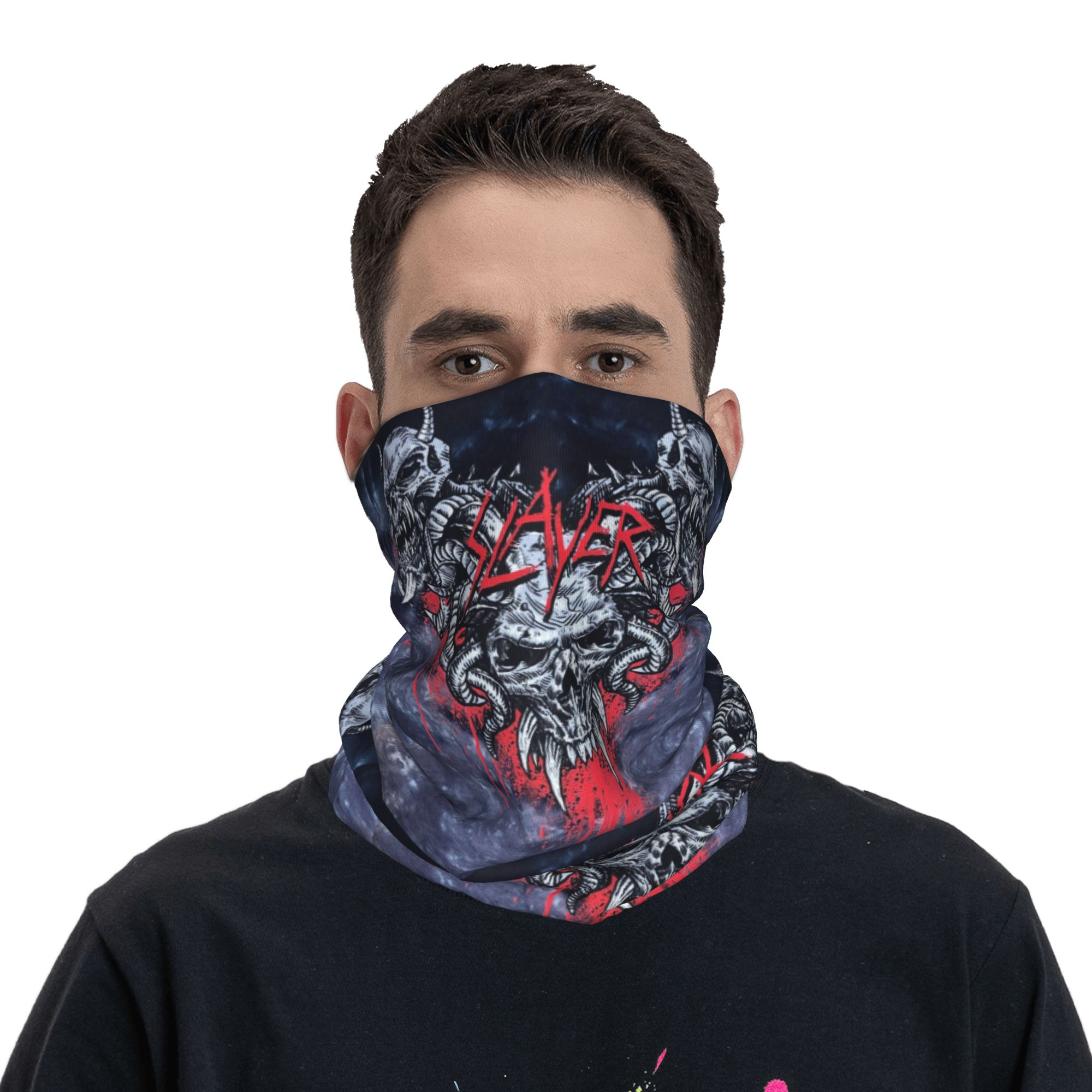 Custom Heavy Metal Rock  Slaye - Neck Gaiter Face Cover 리뷰 및 가격