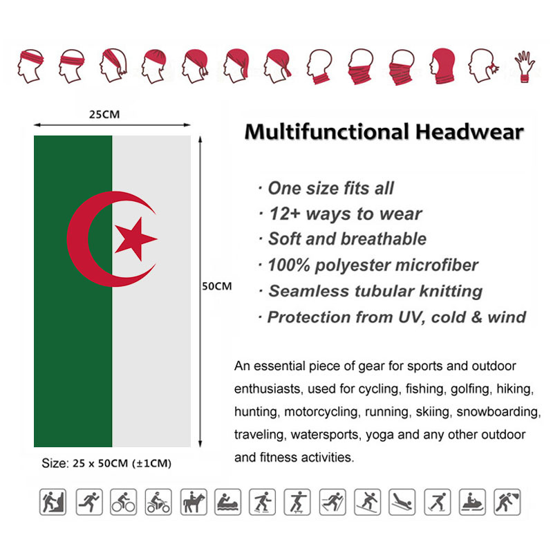 Algeria Flag Printed Bandana H - Neck Gaiter Face Cover 리뷰 및 가격