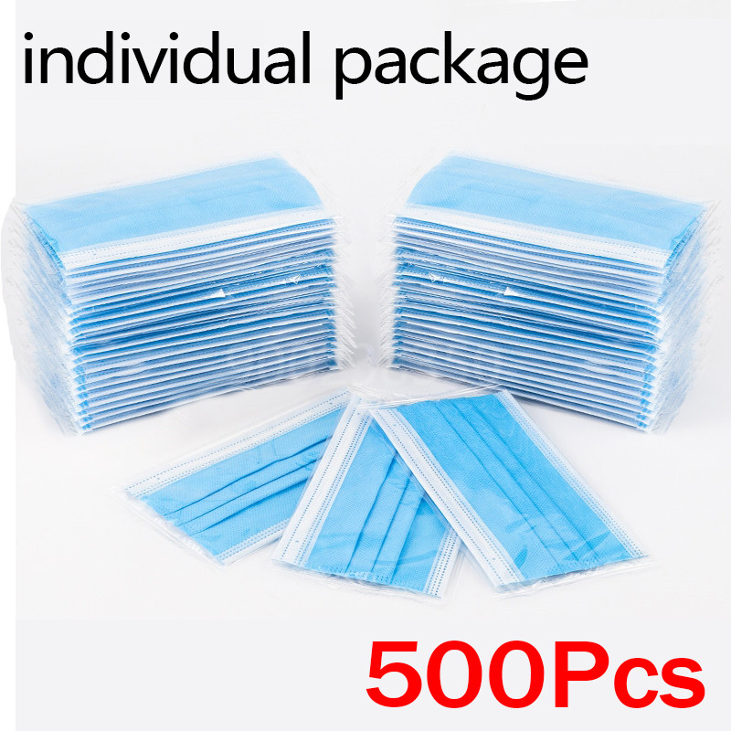 10-500pcs Disposable Adults in - Disposable Mask Blue 리뷰 및 가격